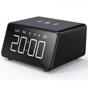 FB-CR01W 1.4inch Bluetooth Reloj Radio con cargador inalámbrico Qi