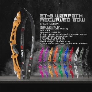 Nika Archery 68 pulgadas Recurva el arco con extremidad de carbono C1 para disparos deportivos al aire libre