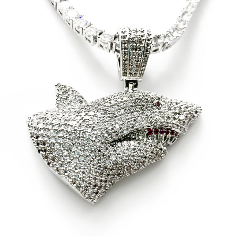 Hot Selling Fashion Jewelry Jewelry Diamond Shark Hip Hop Collar