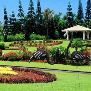 Esqueletonegro Yarda Flamencos Halloween Plástico Flamencos Césped Decoración Adornos Zombie Césped Adorno