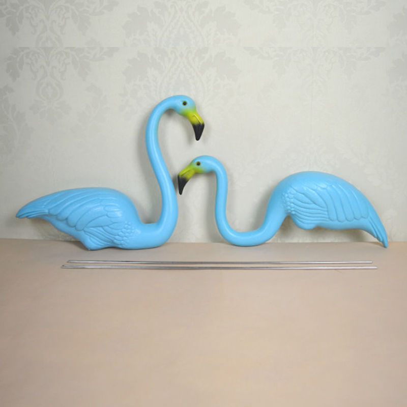 Simulación plástico azul flamenco aves jardinería decoraciones de animales suministros al aire libre