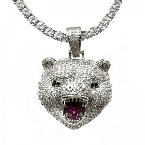 Colgante colgante de zircon con incrustaciones de Hip-Hop