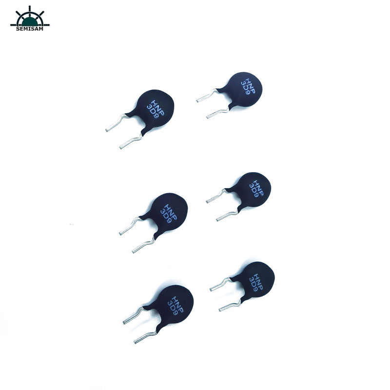 Fabricante original Corte Curva de plomo Forma de plomo Negro 3 OHM 3D9 Diámetro Diámetro Termistor de alimentación de resistencia de 9 mm