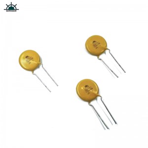 China Componentes de la electrónica ODM, Varistor de óxido de zinc de 20 mm de 20 mm amarillo para electrodomésticos