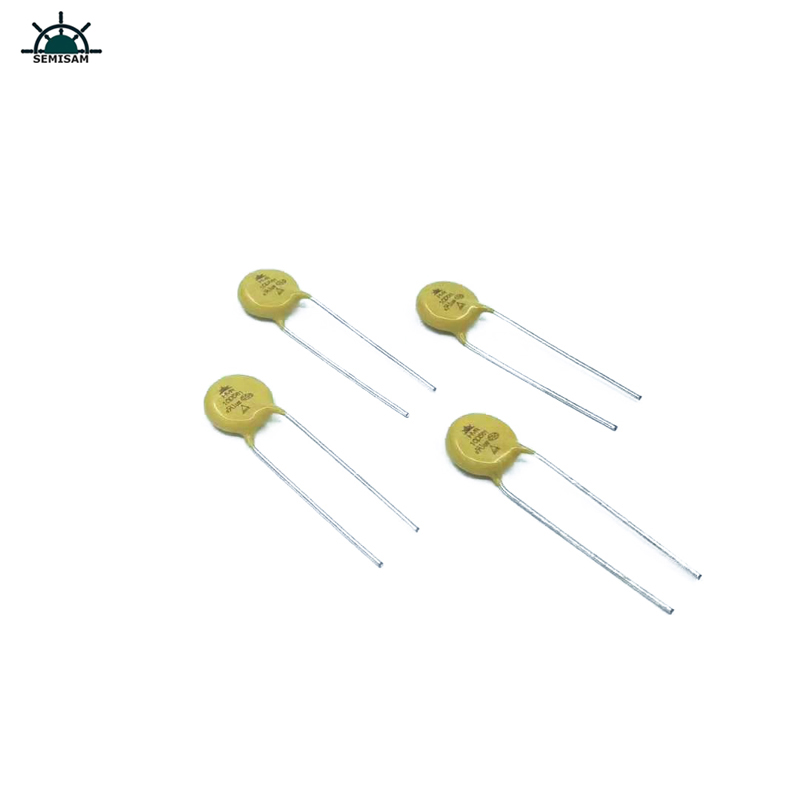 China Componentes de la electrónica ODM, MOV amarillo 10mm 10d561 560v Varistor de óxido de zinc (varistor de óxido movmetal)
