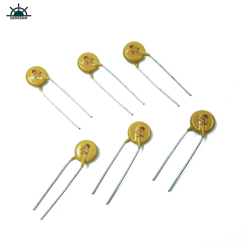 China Proveedor de resistencia al fabricante Silicio amarillo 10D511 Diámetro 10 mm óxido de zinc MOV Varistor para la fuente de alimentación
