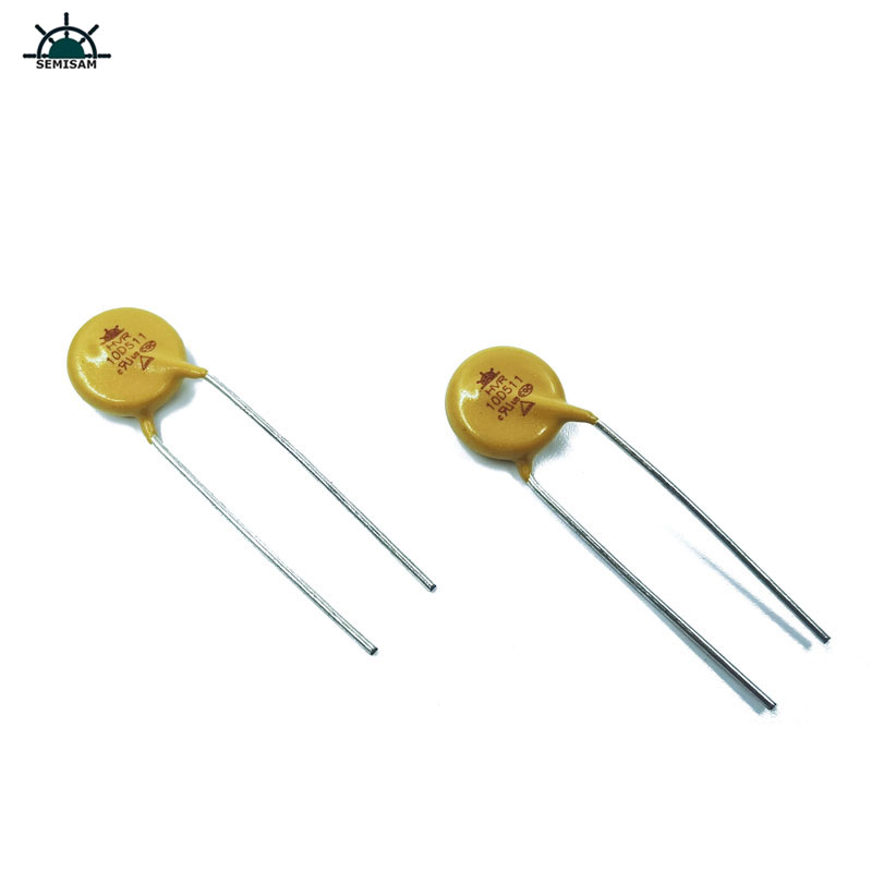 China Proveedor de resistencia al fabricante Silicio amarillo 10D511 Diámetro 10 mm óxido de zinc MOV Varistor para la fuente de alimentación
