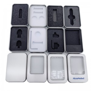 China Venta al por mayor de grado alimenticio Pequeñas tinas rectangulares Rectángulo USB Flash Disco de la caja de la caja en stock (87mm * 60mm * 18mm)