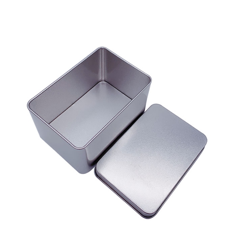 Lata de té de hojalata cuadrada, material de grado alimenticio esmerilado (107 mm * 70mm * 60mm)
