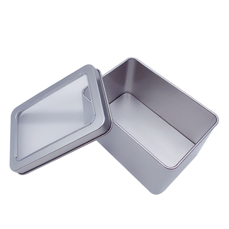 Lata de té de hojalata cuadrada, material de grado alimenticio esmerilado (107 mm * 70mm * 60mm)
