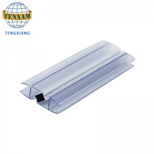 Perfiles de sello de plástico de PVC transparente impermeable para ducha de vidrio