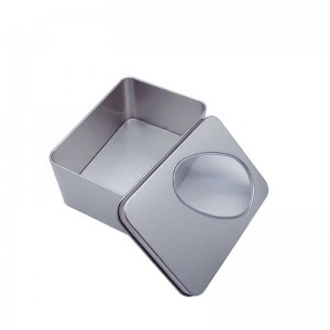 Caja de estaño de almacenamiento de la caja de metal cuadrado de la ventana 125 * 90 * 60mm