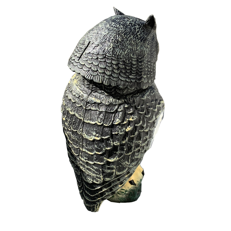 Cabeza giratoria plástica Búho simulado OWL Ornamental Caza al aire libre Decoya Patio Decoración de pájaros Pasta Repelente Protector de jardín