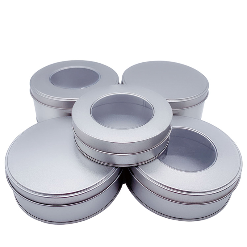 Fábrica personalizada redonda de protección ambiental caja de hojalata de lata de grado alimenticio (120 mm * 40mm) jarra de galleta