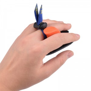 Elong al aire libre 42ft05 LH M Tamaño Tablo Tabla de dedo protector dedo protector de dedos Pestaña de disparo de cuero para el arco recurvado