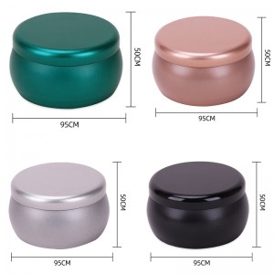 Jarra de vela vacíanegra mate MATTE MATTE PERSONALIZADO CON LID95 * 50mm