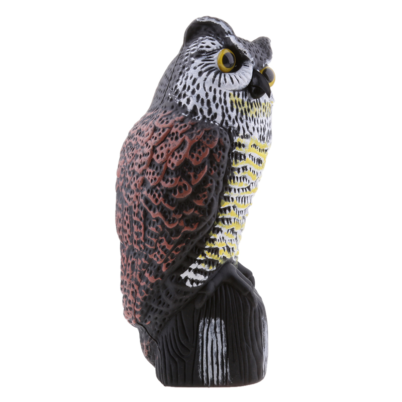 Ornamento de jardín de plástico 36 cm Owl Scarer Decoya realista Decoración del jardín