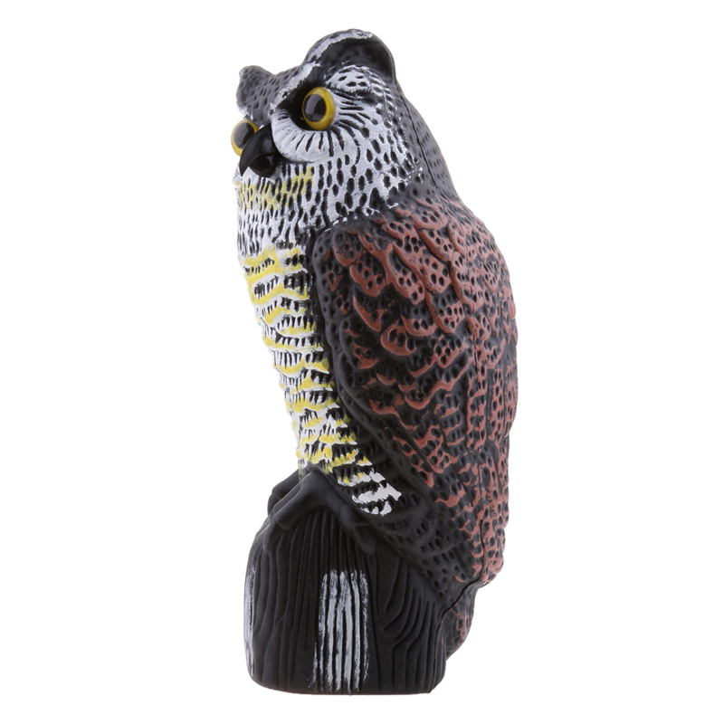 Ornamento de jardín de plástico 36 cm Owl Scarer Decoya realista Decoración del jardín