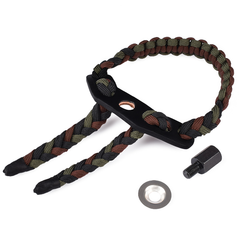 Elong al aire libre 470020 Sling de la muñeca Dark Green Color Cuero Metal Gromet para disparo de arco de arco