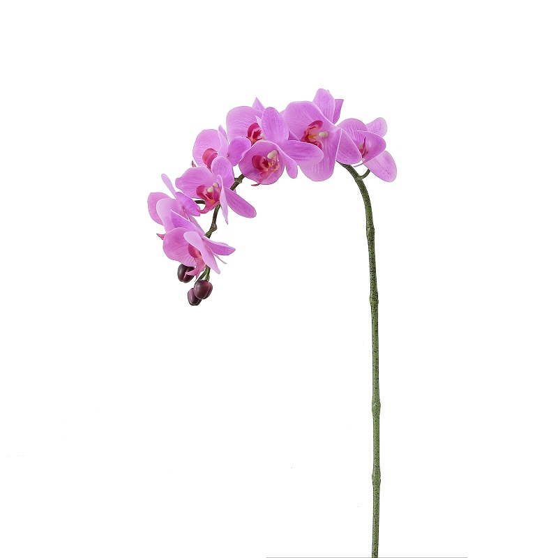 Orquídea artificial de una sola sucursal única con tocado real de alta calidad para vender