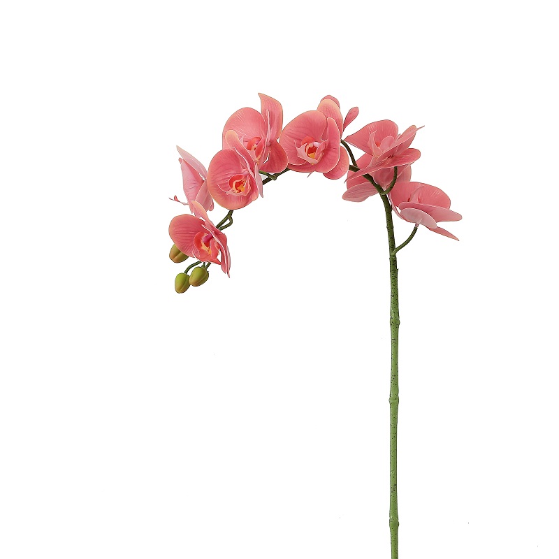Orquídea artificial de una sola sucursal única con tocado real de alta calidad para vender