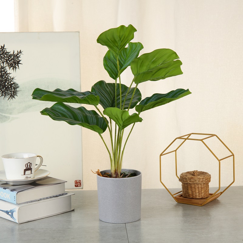 Alta simulación de plantas verdes artificiales tocadas reales en olla para la decoración del hogar