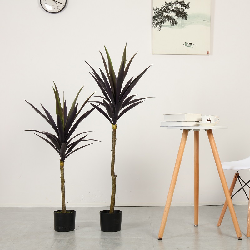 venta al por mayor interior puerta decoración planta artificial árbol artificial con olla