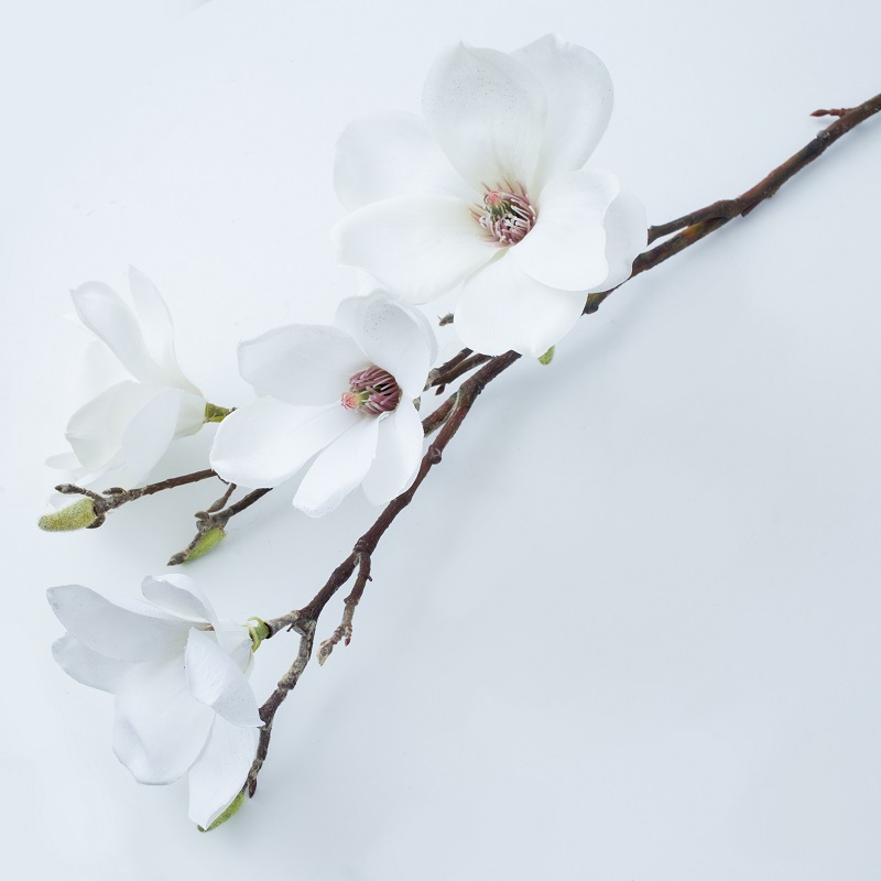 Fábrica de suministro directo de una sola rama larga flor de magnolia flor artificial para vender