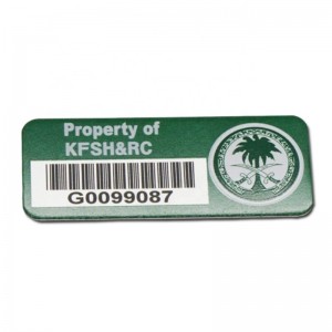 Venta al por mayor Láser personalizado grabado Serial Número de serie Metal Código de barras etiqueta etiqueta impresa Aluminio Asset Tag Labe