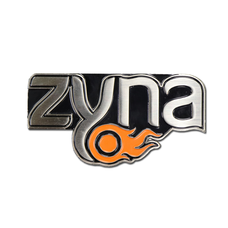 Placa de logotipo en relieve en relieve en relieve 3D grabado en oro del oro para el bolso