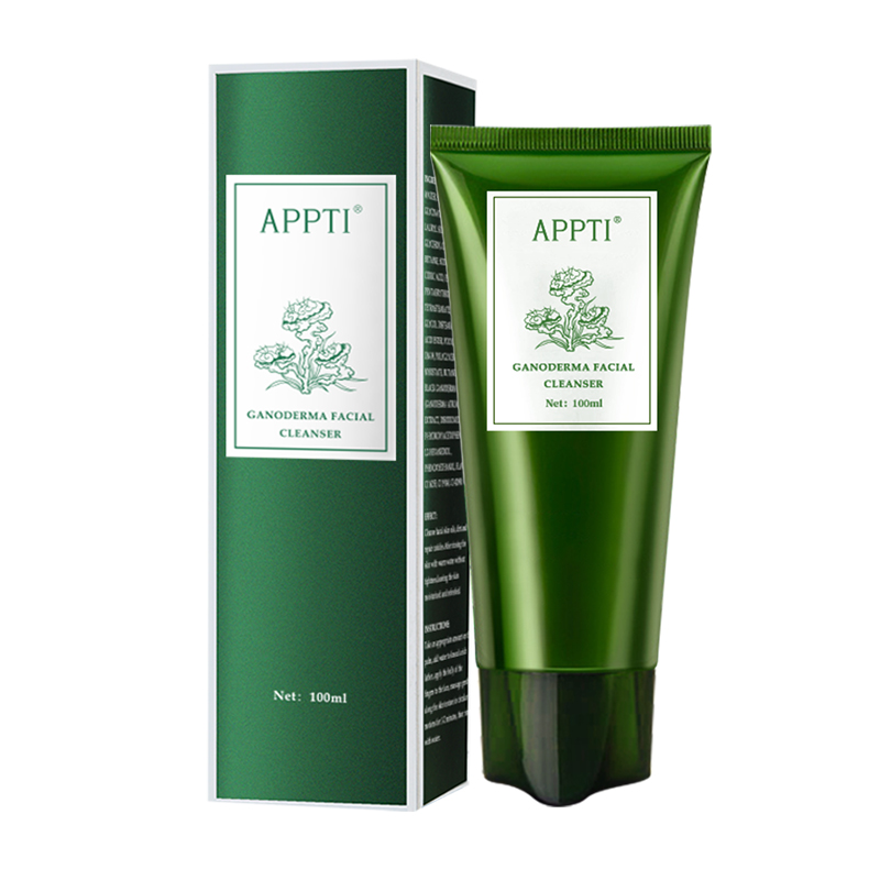 Etiqueta privada Anti acné Aloe Vera cara Lavado Facial Limpiador Ganoderma Essence Fash Wash