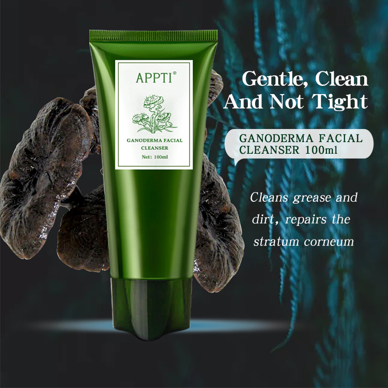 Etiqueta privada Anti acné Aloe Vera cara Lavado Facial Limpiador Ganoderma Essence Fash Wash