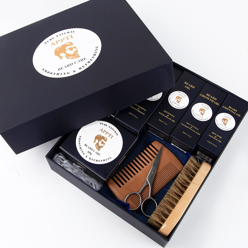 En stock Men \\ 's Productos para el cuidado de la piel Nutrientes puros Barba de cuidado de la barba Juego de crema de aceite de aceite de aceite