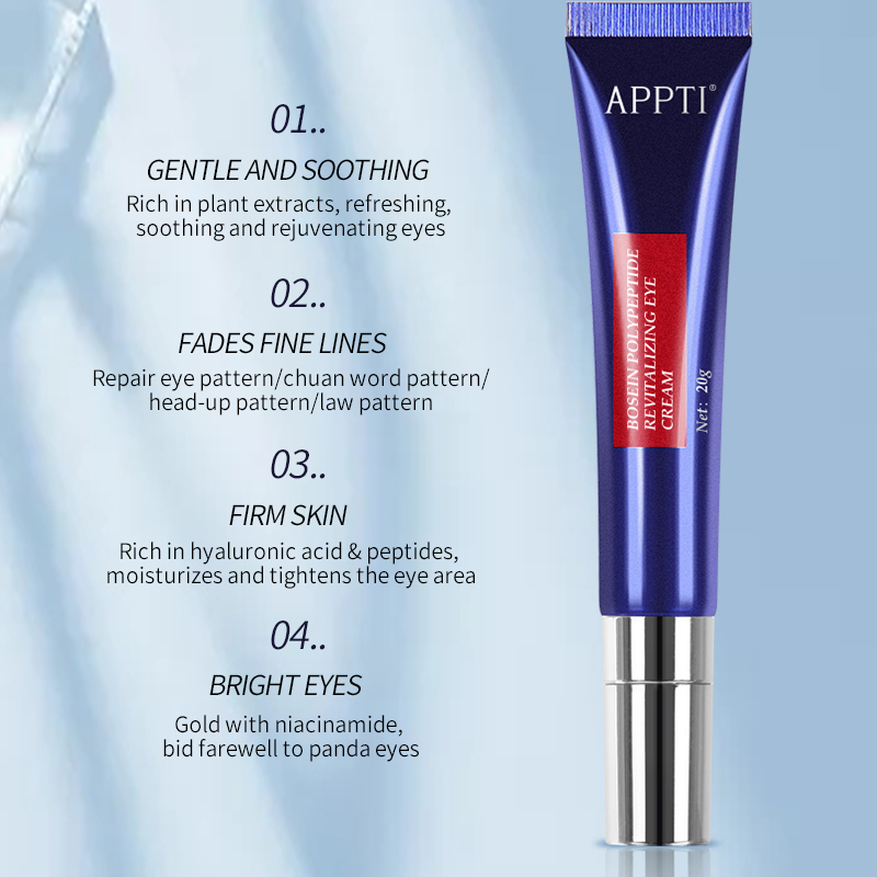 Etiqueta privada Appti hidratante anti-arrugas Crema de ojos Aplicador Polipéptido Bosein Polipéptido Revitalizante Crema para los ojos