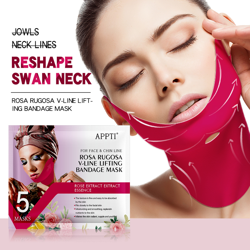 APPTI ROSE RUGOSA V-LINE LÍNEA VENDIDO MÁSCARA DE LA MÁSCARA DE LA MÁSCARA DE LA MÁSULZA DE LA BELLEZA DE LA BELLEZA DE LA MARZA DOBLE CUBRADOR DE HINDOGEL HINDOGEL MÁSCARA FACIAL PARA LEJAR LA MEJER