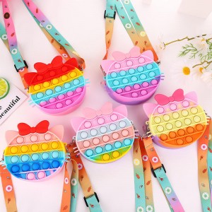 Burbuja Fidget Bolsos de hombro de juguete, silicona pop burbuja Fidget Bolsos