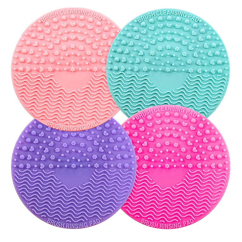 Estera de limpieza de pincel, maquillaje de silicona Cepillo de limpieza Scrubber Mat, herramienta de lavado portátil