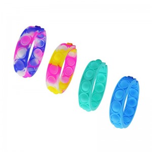 Push Bubble Kids Fidget Toys, Adultos Silicone Fidget Puft Pulsera Pop