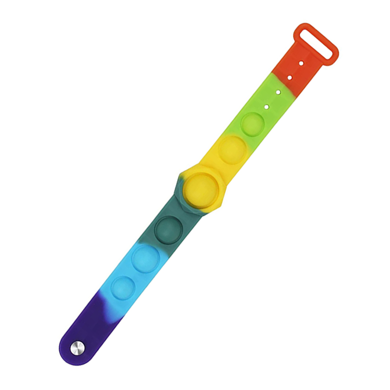 Niños Silicone Pop Fidget Pulsera y Juguetes de pulsera, Adultos Push Bubble Sensory Stey Relieve Gift Toy