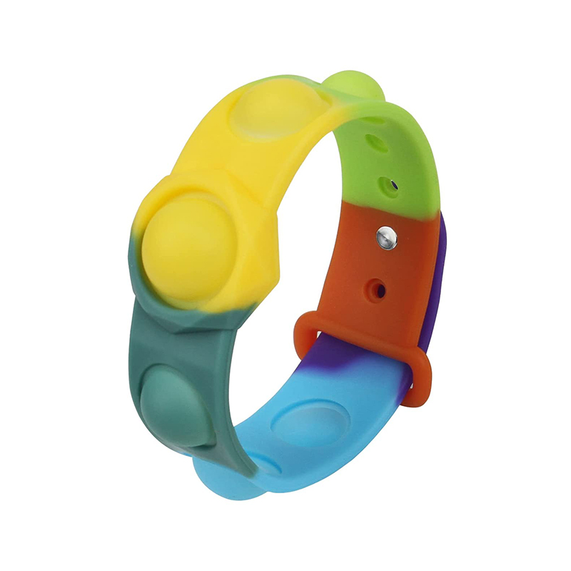 Niños Silicone Pop Fidget Pulsera y Juguetes de pulsera, Adultos Push Bubble Sensory Stey Relieve Gift Toy