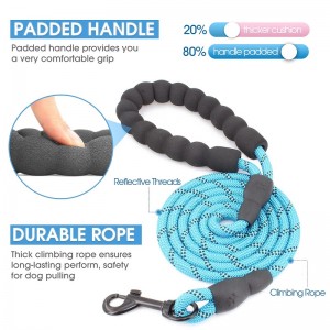 Amazon venta caliente resistente fuerte escalada cuerda denylon reflectante perro correa leas