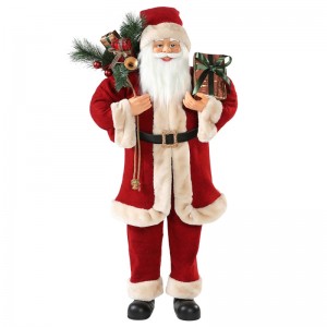 30 ~ 110cm Navidad Santa Claus con bolsa de regalo Ornamento Decoración Festival Festival Estatuilla Colección Tradicional Navidad