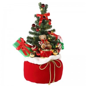 60 cm Oso de Navidad Árbol Inicio Exhibición Regalos Bolsa LED Holiday Ornamento Decoración Figurine Fiesta Colección Árbol de Navidad Luces