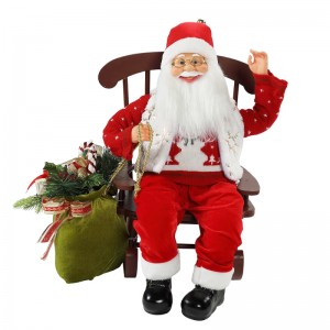 Silla de 55 cm Animada Papá Noel con luz Navidad Ornamento Estatuilla Decoración de Navidad Muñecas COLECCIÓN DE VACACIONES Inicio Regalos