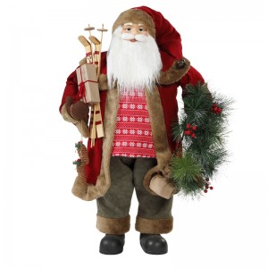 30 ~ 110cm Navidad de pie Santa Claus con corona de adornos decoración tradicional figurilla colección serienavidad