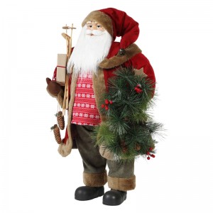 30 ~ 110cm Navidad de pie Santa Claus con corona de adornos decoración tradicional figurilla colección serienavidad