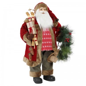 30 ~ 110cm Navidad de pie Santa Claus con corona de adornos decoración tradicional figurilla colección serienavidad
