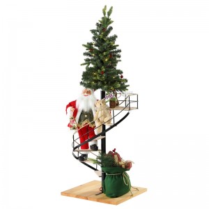 60 cm Escalera de Navidad Santa Claus con iluminación Ornamento musical Decoración Festival Festival Estatuilla Colección Tradicional