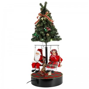 120 cm de Navidad girar el árbol Santa Claus con el ornamento musical Festival Festival Figurine Colección tradicional