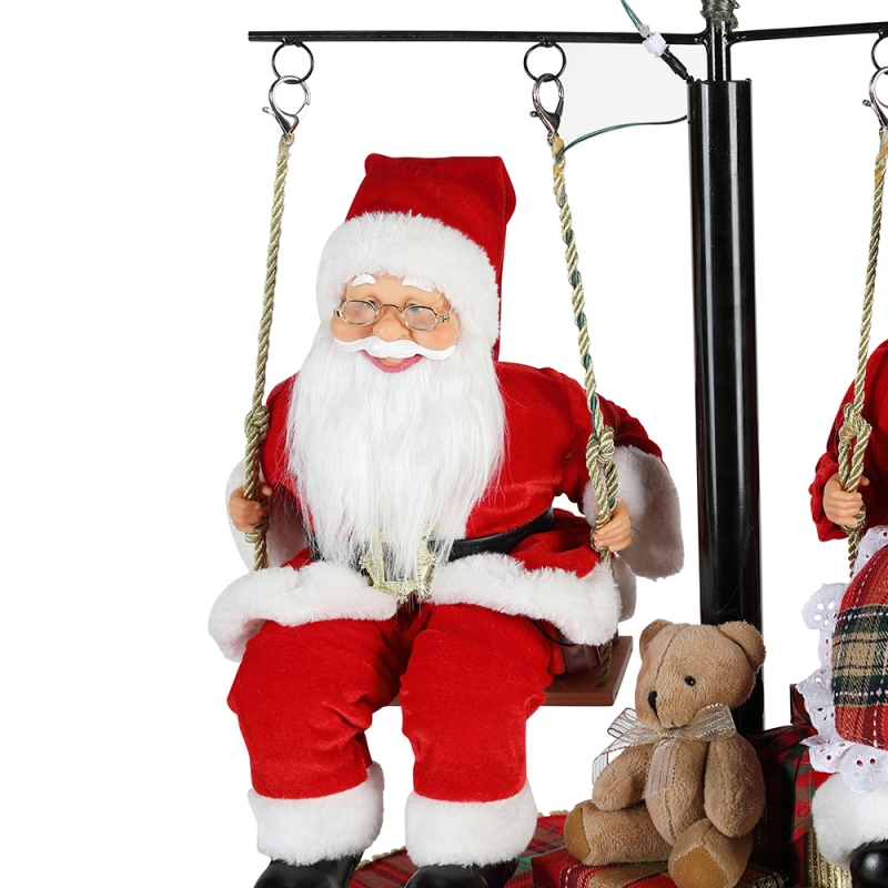120 cm de Navidad girar el árbol Santa Claus con el ornamento musical Festival Festival Figurine Colección tradicional